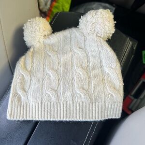 Cozy cream cashmere Pom-Pom Hat for baby